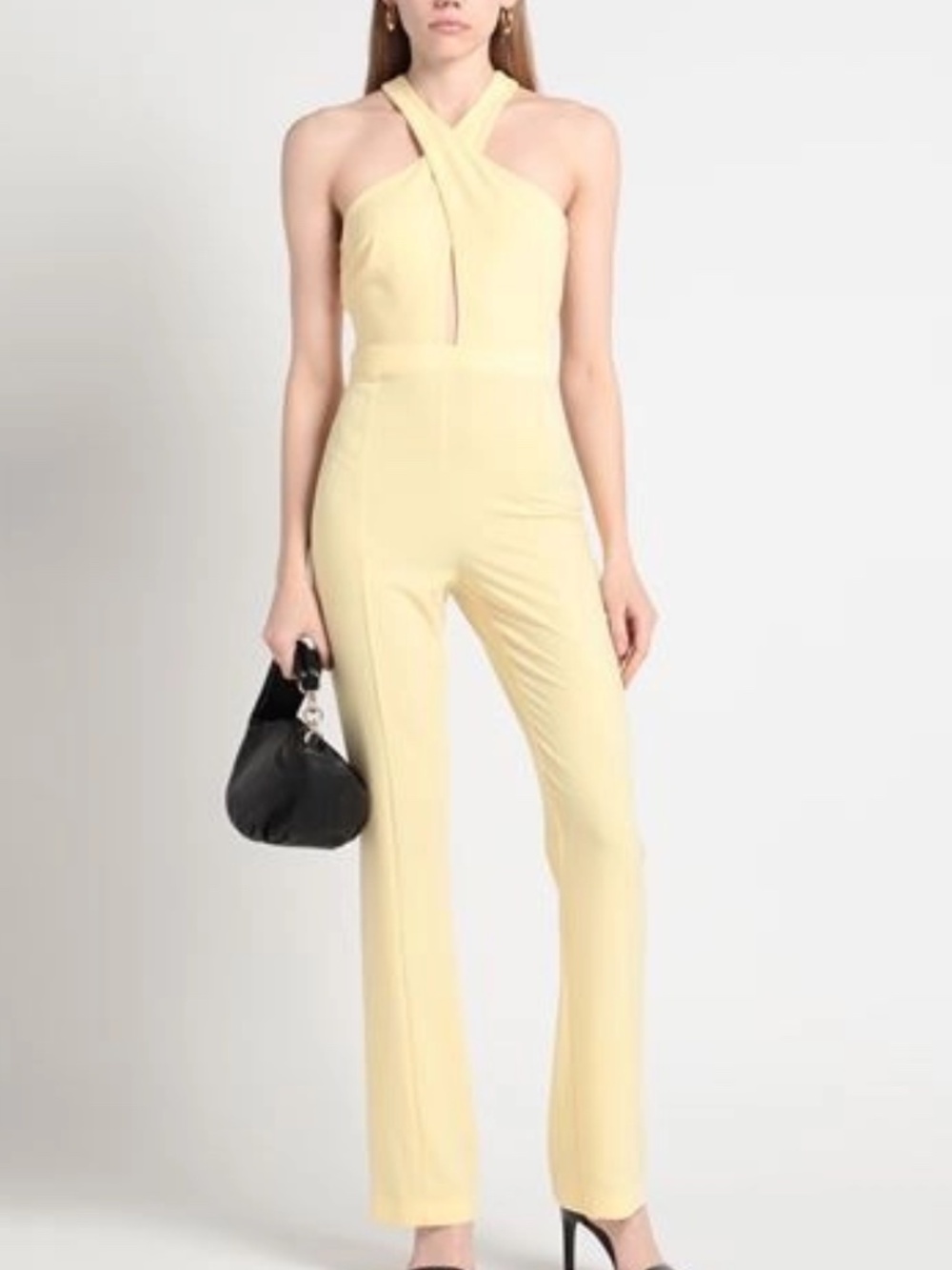 Patrizia Pepe Clarity Yellow Halter Cutout Jumpsuit NWT IT 40 US 4